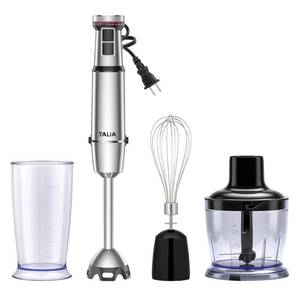 lot 9883 image: TALIA Immersion Blender Handheld Corded Hand Blenders Set 1200W, Variable Speed & Turbo 4 in 1 Stainless Steel Stick Emulsifier with Chopper, Whisk & Beaker for Soup, Baby Food, Smoothies