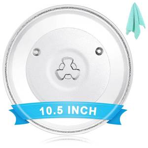 lot 10413 image: 10.5 Universal Microwave Plate Replacement Glass Turntable  Fits GE, Panasonic, Magic Chef, Hamilton Beach, Oster, and More