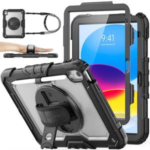 lot 10414 image: SEYMAC stock Case for iPad (A16) 11th10th Generation 1110.9 20252022, Full-Body Drop Protection Case with Screen Protector &360° Rotate Hand StrapStand, TransparentBlack