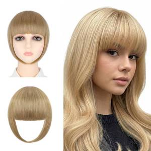lot 10419 image: Qunlinta Clip In Bangs Fake Bangs Hair piece for Women, 50g Thick Clip-On Hairpiece Fringe with Temples, Curved Clip-In Curtain Bangs Hair Pieces Wig Wine Red