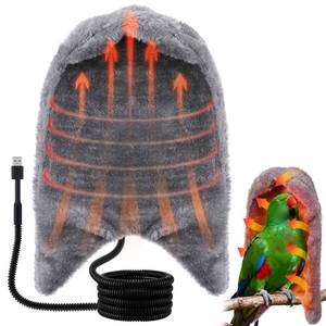 lot 10442 image: Dreyoo Snuggle Up Bird Cage Heater for Parrot and Small Birds,5V Low Voltage Heated Bird Perch with Constant Temperature Control & Anti Bite Line, Cozy Corner Warmer Blanket Cage Accessory(11.2� 7)