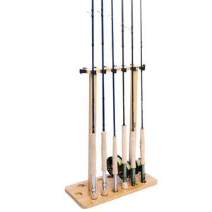 lot 11876 image: Ussuris Fishing Pole Rod Racks��Floor Stand Bamboo Fishing Gear Equipment Storage Organizer, Easy Installation - Rectangular rods holder