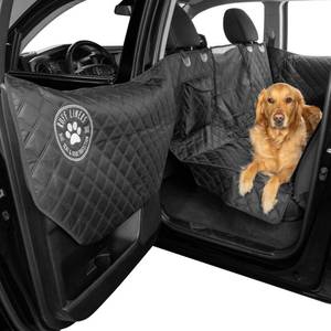 lot 11882 image: Ruff Liners Dog Hammock for Car, Black �� As Seen on Shark Tank �� Back Seat Protector for Cars, Mid-Size SUVs, & Mid-Size Trucks �� Waterproof, Touch Fasteners, & Belt Slots �� Heavy Duty Dog Seat Cover