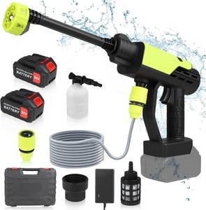 lot 11911 image: Cordless Portable Pressure Washer 1000 PSI - 4000mAh 2 Rechargeable Battery, Electric Power Washer Gun with 6-in-1 Adjustable Nozzle for Washing Cars,Floor,Garden,Home,Outdoor Cleaning