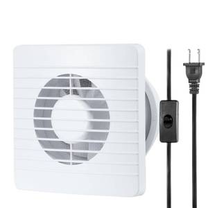 lot 11921 image: 4inch Exhaust Fan, Window Wall Mount Vent Extractor Fan wButton Switch, Cord for Kitchen Bathroom Workshop Garage (Grilles Panel with Mesh)