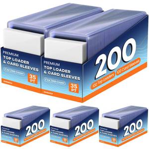 lot 11922 image: 1000 Card Sleeves Top Loaders for Cards, 3 x 4 Hard Plastic Toploaders, Baseball Card Protectors, Trading Card Holder for Football Sports Cards (500 Toploaders  500 Penny Sleeves)