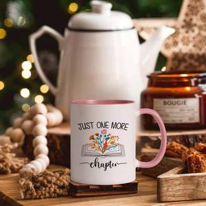 lot 11929 image: Cabtnca Book Lovers Gifts, Christmas Gifts for Book Lovers Women Readers, Just One More Chapter Mug, Librarian Gift for Readers, Bookaholic, 11 Oz