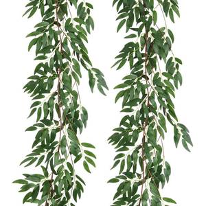 lot 12363 image: RECUTMS Artificial Willow Leaves Vine Twigs 2Pcs 5.7Ft Fake Hanging Ivy Plants Silk Green Leaf Rattan Garland Greenery Decor for Indoor Outdoor Home Wedding Arch Jungle Beach Birthday Party Garden