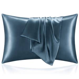 lot 12376 image: BEDELITE Satin Pillowcase for Hair and Skin, Super Soft and Cooling Similar to Silk Pillow Cases 2 Pack with Envelope Closure, Gift for Women Men(20x30 Queen Size, Bluesteel)