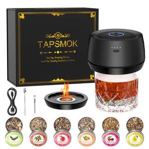 lot 12377 image: Electric Whiskey Smoker Kit for Old Fashioned & Bourbon Fathers Day Gift for Men, Dad & Husband  Rechargeable Cocktail Smoker with Built-in Lighter (Butane-Free) Birthday Gift Includes 6 Wood Chips