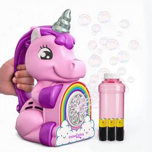 lot 12380 image: Move2Play, Unicorn Bubble Blower  Basket Stuffer  Bubble Machine  Toy for Toddlers, Boys and Girls  Indoor & Outdoor  Birthday Party  Summer  Fun  Gift for Girl 1, 2, 3, 4 Years Old (Used)