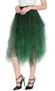lot 12383 image: Urban CoCo Womens A-Line Mesh Tutu Skirt Fluffy Layered Tulle Midi Long Skirts with Elastic Waist (M, Series 2-Yellow)