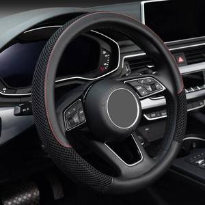 lot 12385 image: KAFEEK 15 inch Steering Wheel Cover, Cooling Ice Silk Mesh with Microfiber Leather, Ultra Breathable, Anti Slip Car Grip, Heat Resistant Summer Cool, Universal Fit, Black