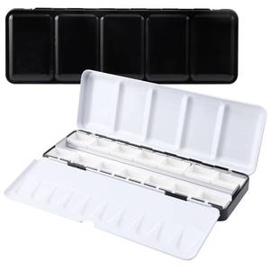 lot 12396 image: LOONENG Metal Watercolor Tin with Fold-Out Palette, Large Tray Palette with 28 Empty Full Pans for Plein Air, Acrylic and Oil Painting