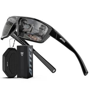 lot 12399 image: ATTCL Polarized Sunglasses Men for Fishing UV Protection Lightweight TR90 Sports Wrap Sun Glasses Driving Golf Cycling Running 5001 Black