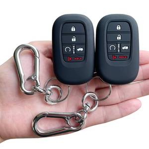 lot 12401 image: TANDRIVE Key Fob Cover for (5 Buttons) Honda 2026 2025-2022 Civic Accord CR-V HR-V Pilot and 2026 Passport, Silicone, 2-Pack, Black
