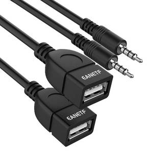 lot 12407 image: Eanetf USB to Aux Audio Adapter, 2PCS 3.5mm Male to USB Female for Playing Music with U-Disk in Your Car,orked only When Your CAR 3.5mm AUX Port Must has Audio decoding Function- No Power Supply
