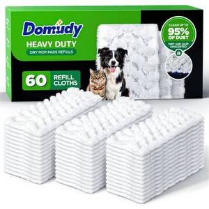 lot 12411 image: 60 Count Heavy Duty Dry Sweeping Cloths Refills for Swiffer Sweeper Mop, Deep Clean Sweeper Pet Mop Pads for Multi Surface Floor Mopping & Cleaning, Disposable Dry Pad Refills Floor Duster, Unscented