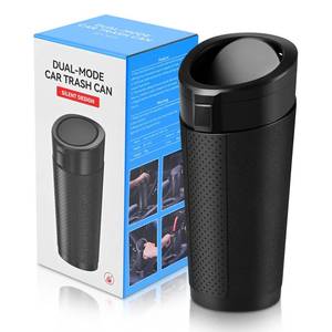 lot 12419 image: Hiitytin Car Trash Can Bin with Lid, Mini Leakproof Garbage Can for Vehicle, Cup Holder Trash Can, Small Trash Bin for Cars, Home, Bedroom, Office (Black 01)