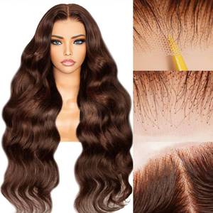 lot 12436 image: EARLR Dark Brown Wear and Go Glueless Human Hair Wig #4 Loose Body Wave Glueless Wig 24 inch Chocolate Brown Body Wave Wigs Human Hair 9x6 Hd Lace Pre Cut Pre Plucked Wigs for Women 220% Density