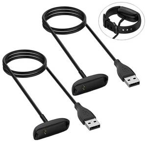 lot 12445 image: Threeeggs 2 Pack Charger for Fitbit Inspire 2 USB Charging Cable Dock Cord 3.3 ft  100cm