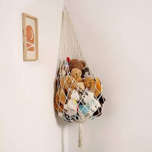 lot 12454 image: Amdermi Novel Stuffed Animal Hammock Corner Hanging Net for Stuff Aniaml Storage Macrame Toy Display Plush Toy Holder-Perfect for The Tiny Space Walls (Cream)