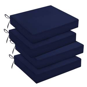 lot 13241 image: downluxe Outdoor Chair Cushions Set of 4 for Patio Furniture, Water-Resistant Square Corner Patio Chair Cushions with Ties, High Density Foam Outdoor Seat Cushion, 18.5 X 16 X 3, Navy