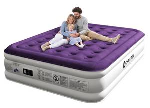 lot 13252 image: CHILLSUN Queen Air Mattress With Built in Pump, 18 Raised Upgraded Inflatable Mattress Blow up Mattress, Strong Support Puncture Resistant Air Bed for Camping Home&Guests, Colchon Inflable 650lbs Max