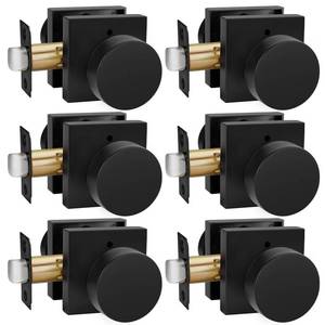 lot 13253 image: Goldenwarm Privacy Black Door Knobs Interior, Zinc-Alloy Heavy Duty Matte Black Door Knobs Bedroom, Contemporary Interior Door Knob Privacy (6 Pack)