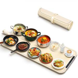 lot 13255 image: Warming Mat for Food - Electric Warming Tray, XXL(36x16) Food Warmer Mat with Fast Full Surface Heating, Silicone Heating Mat for Party Buffet, Great Gift for Women, Hosts, New Homeowners (Beige)