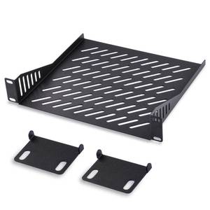 lot 13285 image: GeeekPi 2PCS 1U Server Rack Shelf, 7.87 Depth Vented Rack Mount Cantilever Tray for 10 Inch Network Equipment Rack & Cabinet and DeskPi RackMate T1T0 Server Cabinet