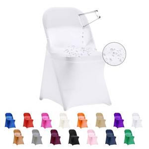 lot 13287 image: eccwai 36 PCS Waterproof Stretch Spandex Folding Chair Covers, Dining Room Chair Slipcovers Protector for Wedding, Banquet, Party, Holidays, Celebration and Decoration��White��