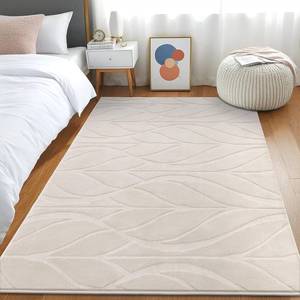 lot 13293 image: SHACOS Soft Area Rug for Bedroom 4x6 Beige, Washable Non Slip Indoor Rug for Entryway, Fluffy Rugs Carpet for Living Room Kids Nursery Room, Home Decor Aesthetic - Leaf Pattern Design