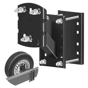 lot 14160 image: Qualward Spare Tire Mount Bracket for Trailer & Carrier - 300lbs Capacity, Fits 4 & 5 & 6 Lugs Wheels on 4, 4.25, 4.5, 4.75, 5 or 5.5 Bolt Patterns, Triple Anti-Loose Design