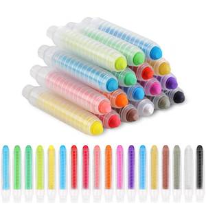 lot 14165 image: Phinus 18 PCS Dustless Chalk for Kids with Pen Sleeve, Colored Washable Toddler Chalk Non Toxic for Doodling, Drawing, Writing