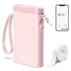 lot 14178 image: Nelko Label Maker Machine with Tape, P21 Bluetooth Label Printer, Wireless Mini Label Makers with Multiple Templates for Organizing Office Home, Pink