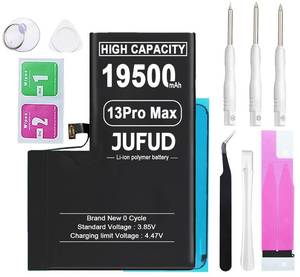 lot 14181 image: JUFUD 19500mAh Replacement Battery Used for iPhone 13 Pro Max - 0 Cycle Battery Compatible with Models A2643 A2484 A2641 A2644 A2645 with Full Repair Tool Kit