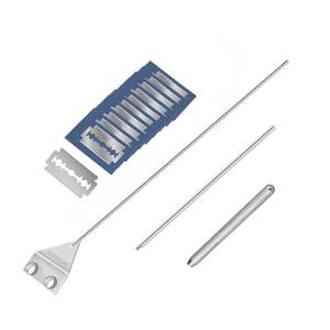lot 14208 image: HOTOOLME Aquarium Scraper, 25.6 Stainless Steel Scraper Cleaning Razor with 10 Blades for Glass Aquarium Fish Tank