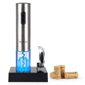 lot 14226 image: Secura Electric Wine Opener, Automatic Electric Wine Bottle Corkscrew Opener with Foil Cutter, Rechargeable (Stainless Steel)
