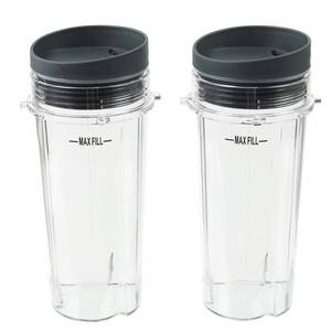 lot 14229 image: Blender Cups Fit for Ninja, Replacement Parts 16OZ Cups with Lids, Blender Accessories Compatible with Nutri Ninja Auto IQ Series BL620C BL660 BL740 BL780 QB3000 (2 Pack)