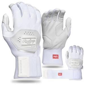 lot 14237 image: Rawlings  Adult Workhorse with Compression Strap Baseball Batting Gloves  White  XLRG