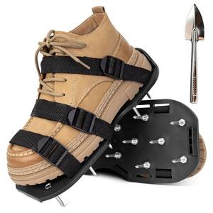 lot 14245 image: Aishkimo Lawn Aerator Shoes with Adjustable Strap and Heavy Duty Spikes for Grass Aerating Patio Garden One-Size-Fits-All Use for Yard Patio Lawn Garden��Black��