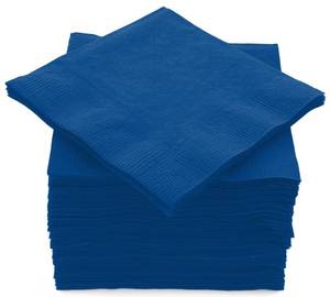 lot 14246 image: 100 Pack Royal Blue Beverage Napkins, Big Party Pack, 2 Ply, Ideal for Wedding, Party, Birthday, Dinner, Lunch, Cocktails. (5 x 5) by Amcrate