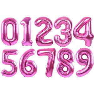lot 14247 image: TONIFUL Balloons 16 Inch Hot Pink 0-9 Number Mylar Foil Balloons 10 Pcs Custom digitalal Balloons for 2026 New Year Eve Birthday Party Engagement Graduations Anniversary Baby Shower