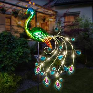 lot 14281 image: Glintoper Solar Garden Lights, 39 Inch Height Outdoor Metal Peacock Decorative Garden Stakes, Mothers Day Ideal Gifts, Waterproof Path Lights Lawn Stake Ornaments for Patio Pathway Yard Decoration