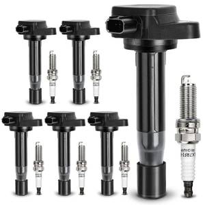 lot 14287 image: UF603 Ignition Coil & 97390 Double Iridium Spark Plug For HONDA 2008-2017 Accord Crosstour Odyssey, Acura 2009-2014 RI TI TSX TSX Replaces# 5C1681 52-2036 IC693 C1624