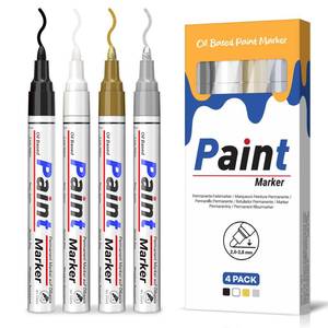 lot 14299 image: Paint Markers 3 Colors Oil Based Paint Pens �� Gold, Silver, Black & White Permanent Paint Marker Set for Metal, Wood, Glass, Rock, Fabric �� Waterproof Quick Dry, Easter Egg Decorating & DIY Crafts