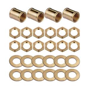 lot 14318 image: Lamp Pipe Locknut,Lamp Rod Couplings,Brass Lock Nut Fasteners for Standard 18 IP Threaded Pipe,Perfect for Lamp Assemlby or Repair,Lamp Tube Threaded Locknuts