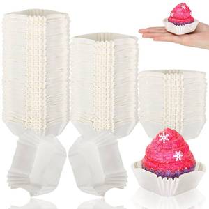 lot 14333 image: Tanlade 350 Pcs Square Mini Cupcake Liners Disposable Brownie Baking Pan Liners Paper Baking Cup for Cup and Cupcakes Party Supplies for Weddings Birthdays Bridal(White)