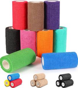 lot 14345 image: AZEN 9 Pack Self Adhesive Bandage Wrap, 4 X 5 Yards Elastic Cohesive Bandage Wrap, Color Athletic Tape, Tattoo Grip Tape Wrap, Vet Wrap, Ankle Tape